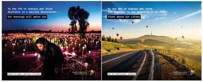 Examples of collateral from Tourism Australia's UnDiscovered Campaign 2018