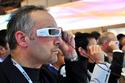 Sony's SmartEyeglass prototype is shown off at CES 2014 in Las Vegas in January. 