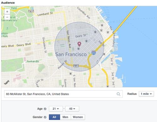 Facebook advertisers can now target users using tightly defined geographic areas.