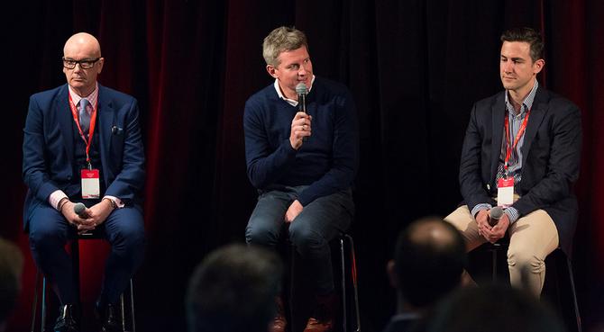 From left: AMEX head of global digital marketing, Jeffrey Evans; Telstra general manager of customer communications, Keiron Devlin; and Network Ten director of commercial, business development and CRM, Martyn Raab