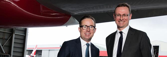 Qantas CEO, Alan Joyce (left) with Tourism Australia MD, John O'Sullivan