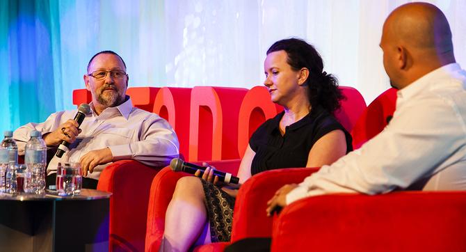 From left: AGL digital lead, Nigel Page; AGL head of digital and customer experience, Josephine Monger; Sitecore chief strategy officer, Darren Guarnaccia