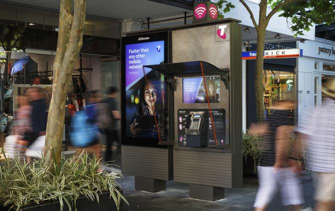 A new-look Telstra payphone in Perth